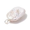 Natural Baroque Pearl Keshi Pearl Copper Wrie Wrapped Moon Pendants PALLOY-JF02871-4
