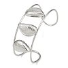 304 Stainless Steel Wide Hollow Textured Opaen Cuff Bangles BJEW-Q348-07P-03-1