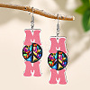 Mother's Day Wood Dangle Earrings FS-WG7FF6E-06-1