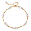 Natural Freshwater Pearl Potato Beaded Brass Tube Link Bracelets for Women LS-TP7024-1-3
