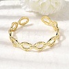 Brass Oval Link Cuff Bangles for Women BJEW-K274-15G-2