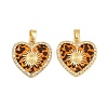 Brass Micro Pave Clear Cubic Zirconia Pendants CU-CBA415D-11G-03-1