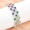 Platinum Tone Brass Micro Pave Cubic Zirconia Tennis Bracelets BJEW-B160-11P-1