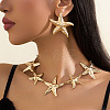 Starfish Iron Link Chain Necklaces & Stud Earrings Sets FS-WG81930-01-2