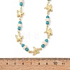 Ocean Dyed Synthetic Turquoise Beads & 304 Stainless Steel Link Chain Necklaces GG-NJEW-JN06337-03-5