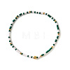 St. Patrick's Day Brass & Glass Seed Bead Stretch Bracelets for Women MR9061-2-1