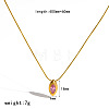 304 Stainless Steel Pave Cubic Zirconia Pendant Necklaces WG0047A-03-1