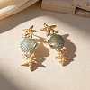Alloy Enamel with Plastic Pearls Stud Earrings EJEW-Z172-05G-01-1