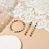 Natural & Synthetic Mixed Stone & Pearl Beaded Dangle Earrings & Bracelet SJEW-JS01261-8