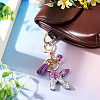Alloy Resin Heart Keychains KEYC-TADJ0002-01G-K-5
