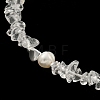 Natural Pearl & Natural Quartz Crystal Chip Beaded Necklaces NJEW-M214-04P-2