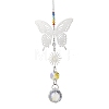 Glass Beads & 201 Stainless Steel Butterfly Hanging Suncatchers HJEW-JM04761-01-2