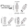 12 Sets 3 Style 304 Stainless Steel Screw Clasps STAS-DC0001-15-5