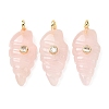 Natural Rose Quartz Carved Pendants G-H357-04G-01-1