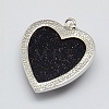 Heart Synthetic Blue Goldstone Pendants GP356-6-4