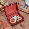 Flower Embossed Vintage Wood Jewelry Treasure Chest CON-WH20002-18-3