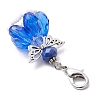 Angel Glass Beaded & Alloy Pendant Decorations HJEW-MZ00189-02-4