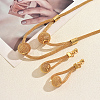 Vintage Iron Hollow Round Pendant Necklace and Earring Set for Women Stylish Jewelry Collection JY4522-3