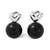 304 Stainless Steel Enamel Stud Earrings EJEW-G423-11P-4