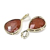 Natural Red Jasper Faceted Teardrop Pendants G-B126-04G-03-2