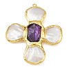Natural Amethyst & Shell Pearl Big Pendants KK-H516-24G-01-1