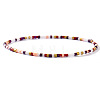 Bohemia Glass Seed Beads & Synthetic Non-magnetic Iron Hematite Beads Stretch Bracelets FI4586-4-1