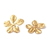 Textured Flower Ion Plating(IP) 304 Stainless Steel Stud Earrings for Women EJEW-L287-037G-2
