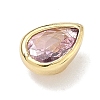 Teardrop Brass Micro Pave Cubic Zirconia Cabochons KK-P345-13G-B01-2