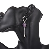 Valentine's Day Heart 304 Stainless Steel Hoop Earrings EJEW-TA00799-03-3