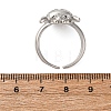 Brass Micro Pave Cubic Zirconia Adjustable Open Cuff Rings for Women RJEW-A072-01D-P-5