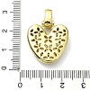 Brass Micro Pave Clear Cubic Zirconia Pendants KK-M279-01G-V-3