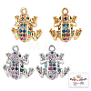 4Pcs 2 Colors Brass Micro Pave Colorful Cubic Zirconia Chrams ZIRC-BBC0001-10-1