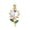 Brass Micro Pave Cubic Zirconia Pendants KK-H539-12G-01-1