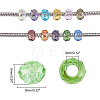 Mixed Color Faceted Rondelle Glass Beads Diameter 8mm Large Hole Beads for Jewelry Making GLAA-PH0002-02M-3