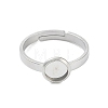 Non-Tarnish 304 Stainless Steel Adjustable Ring Components X-STAS-Z064-07P-01-2