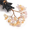 Halloween Theme Natural Rose Quartz and Yellow Quartz Chips Tree of Life Decorations DJEW-B013-02B-2