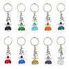 Glass & Tibetan Style Alloy Keychain KEYC-MZ00037-2