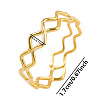304 Stainless Steel Wave Round Ring FX7669-2-2