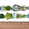 Handmade Foil Glass with Gold Sand Lampwork Beads Strands FOIL-Q002-08D-4