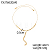 Rectangle 304 Stainless Steel Y-shaped Necklaces for Women STAS-OY013-89G-2
