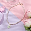 White Glass Pearl Beaded Necklaces NJEW-JN04652-02-2