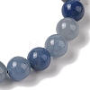 8mm Round Dyed & Heated Natural Blue Aventurine Braided Bead Bracelets BJEW-C067-01B-16-3