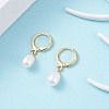 Natural Pearl Beads Drop Huggie Hoop Earrings for Women EJEW-JE04757-03-2