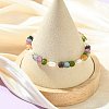 Natural Multicolor Tourmaline & Brass Beaded Bracelets for Women BJEW-JB13959-2