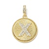 Brass Micro Pave Clear Cubic Zirconia Pendants KK-L253-17G-X-1