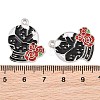 Alloy with Black Enamel Pendants AL-CBA2919-02P-06-3