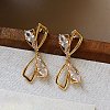 Brass Pave Cubic Zirconia Stud Earrings WGD8924-01-1
