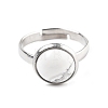 Half Round Natural Howlite Finger Rings RJEW-M062-01P-43-2