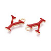 Rack Plating Alloy Enamel Pendants ENAM-T024-53Y-G-2
