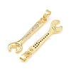 Brass Micro Pave Clear Cubic Zirconia Pendants KK-G549-16C-G-2